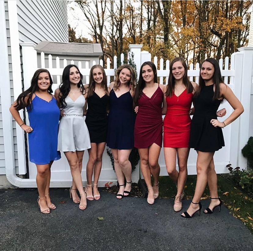 Now+seniors%2C+in+their+dresses+at+the+homecoming+dance+last+November.+From+left+to+right%2C+Abbie+Mitchell%2C+Kalyn+Cocchia%2C+Jessica+Anderson%2C+Carly+Whelan%2C+Annalee+Melton%2C+Lexi+Burwell%2C+and+Kayla+Jurzyk.+Photo+Courtesy+was+taken+on+November+3%2C+2018%2C+courtesy+of+Kalyn+Cocchia.+