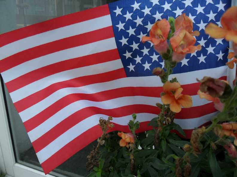 This photo shows an American flag . Photo courtesy of creative commons.