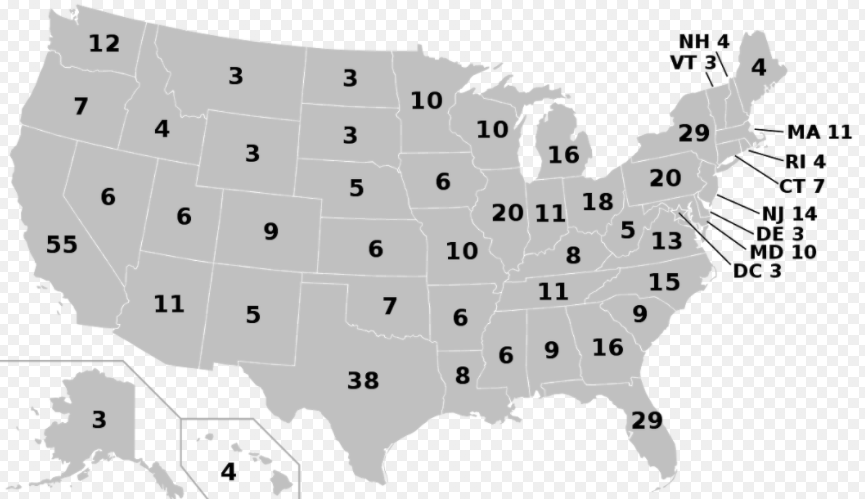+Map+of+the+number+of+electoral+votes+in+each+state+across+the+country.+Photo+courtesy+of+ourwhitehouse.org