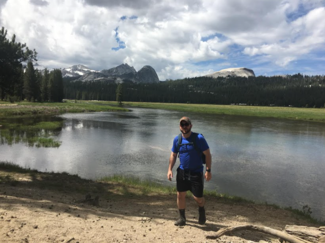 Enjoying the Outdoors: Mr. Phelan poses in front of the mountains at Yosemite Park after a successful hike participating in another one of his many hobbies. Photo Courtesy: Zachary Phelan.