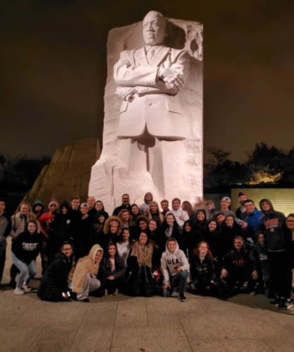 Foran Journalism and history department visited the MLK Jr. monument in 2019.  Photo courtesy, citizen in D.C. November 2019.