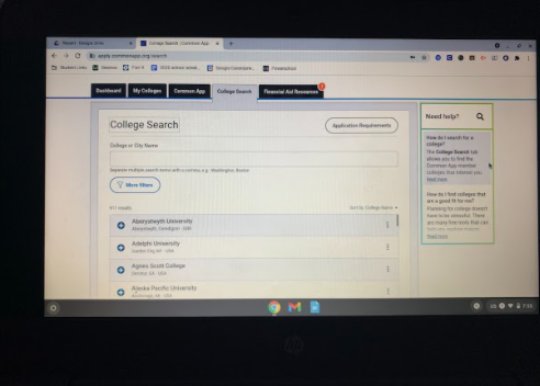 The Common App is the main resource for starting the college process.
Photo Courtesy: Emily Jankura 02-21-21