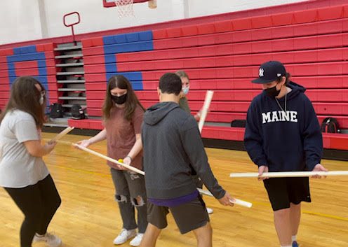 Athletes in Action: Students participate in team-building activities. Photo courtesy: Catherine GaNun, October 12, 2021.