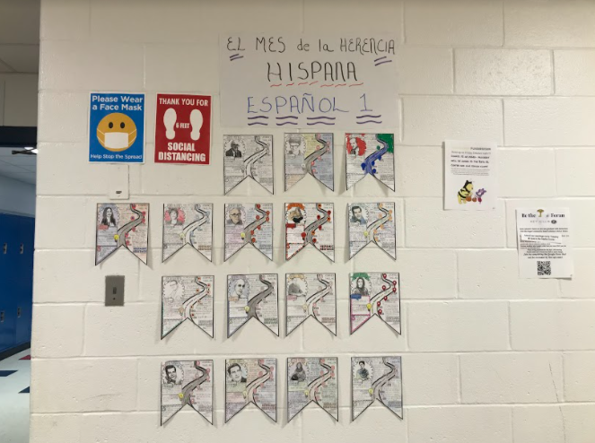 Influential People: Spanish 1 students create posters about influential Hispanic celebrities.