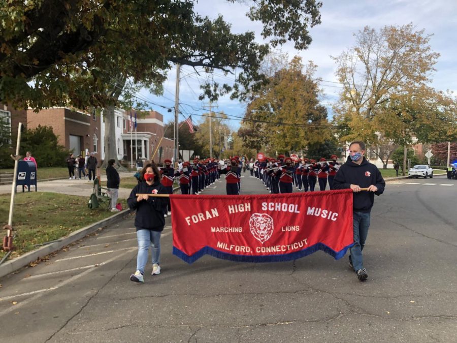 Forans+Band%3A+Foran+High+Schools+Marching+Band+performing+in+Milford+for+its+annual+Veterans+Day+parade.+Photo+Courtesy%3A+%40ForanBand+on+Twitter%2C+November+7%2C+2021.