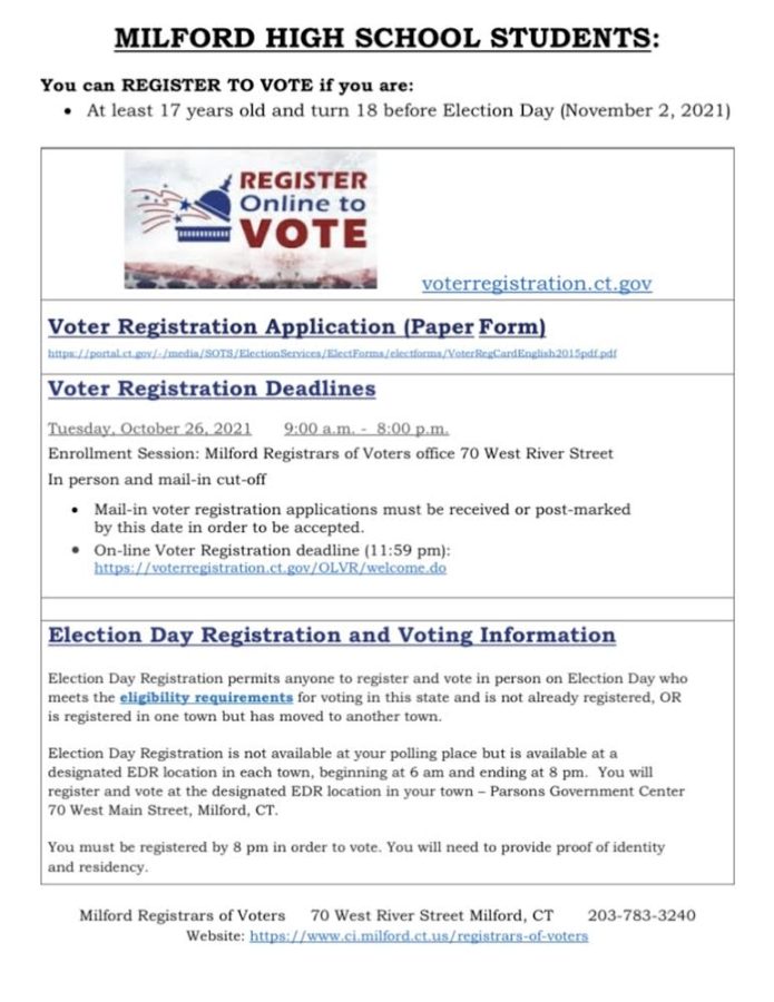 Voter Registration: Seniors who turned 18 before November 2, 2021 were eligible for voter registration. Photo courtesy: Tammy Carino, September 28, 2021.