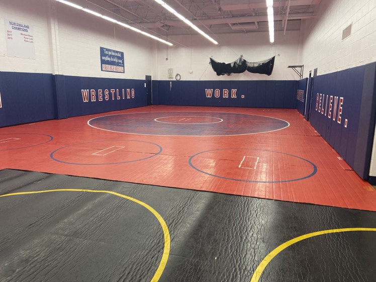Forans Wrestling Room: The team sets up the mats as they get ready for the season. 