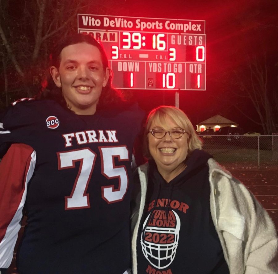 Maguire Casey and his mom at his last ever football game. Photo Courtesy: Maguire Casey, Monday, November 22, 2021.