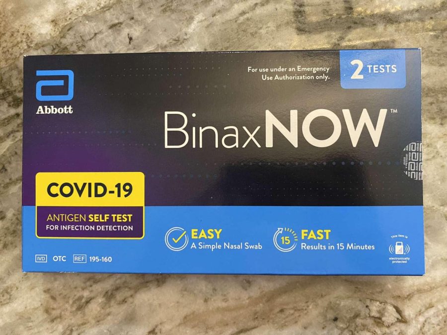 Testing Tribulations: A BinaxNOW at home Covid-19 test purchased from a limited supply. 