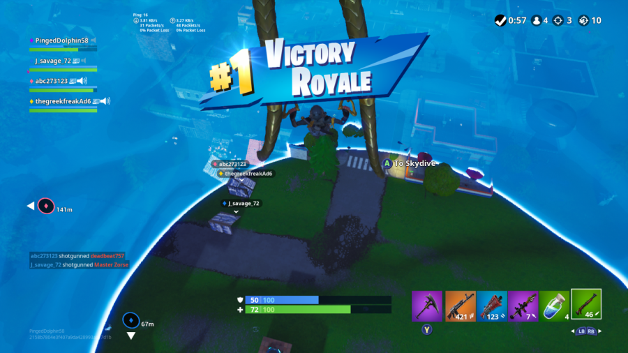 Fortnite victory royale: Brian Massey and Dean Ross getting a Fortnite win. 