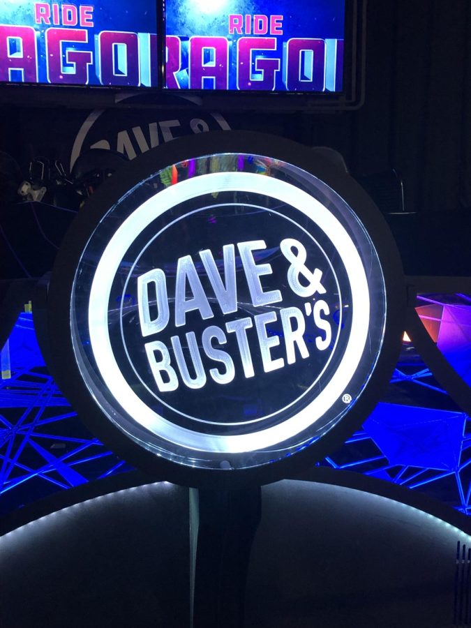 Fun Awaits:  The Dave and Buster’s logo is well known and is displayed in the middle of the arcade for all to see. 