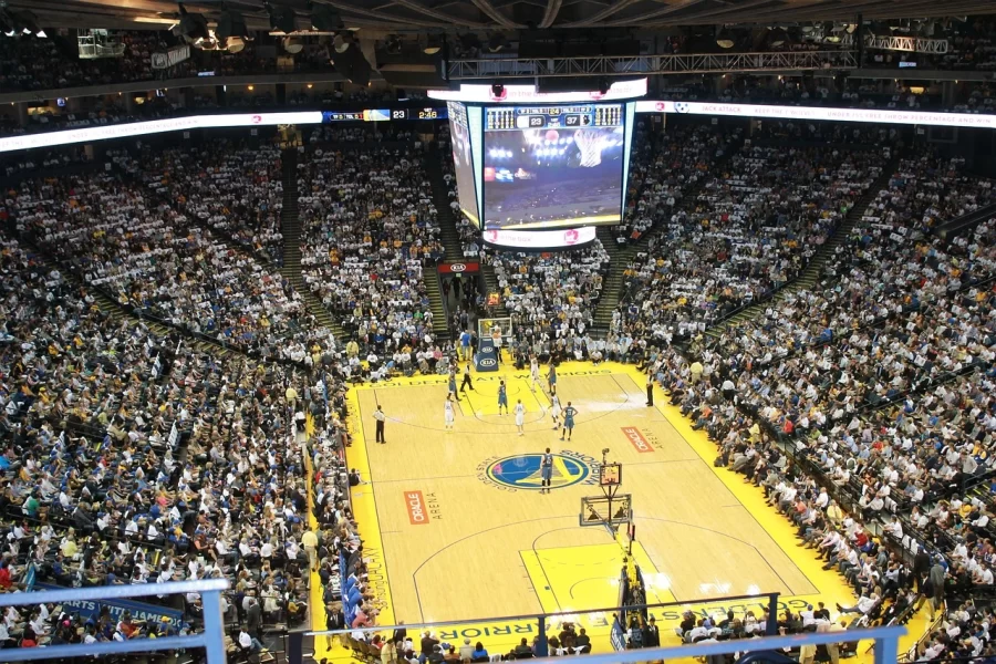 NBA Stadium: The Golden State Warriors playing in their home arena, the Chase Center. Photo courtesy Yusuf Abdelsalam, Feb 27, 2022 