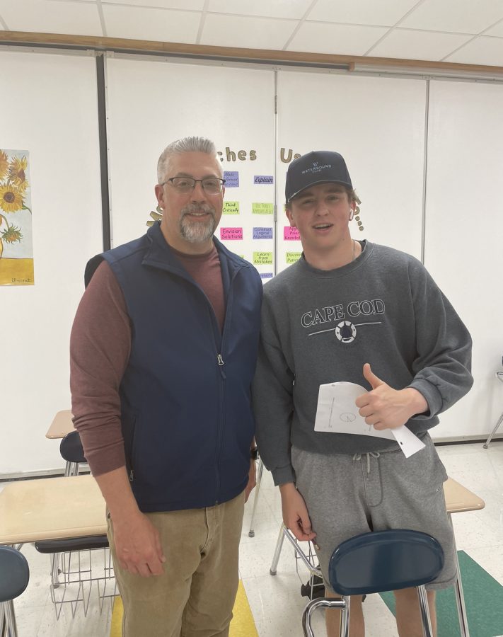 Para of the Year: Student Cameron Luth and Grillo in the classroom, May 11, 2022.