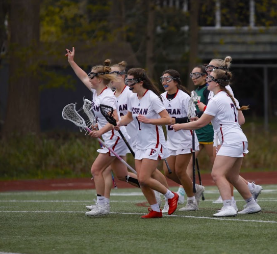 Girls Lacrosse: The girls celebrate another win, May 3, 2022
