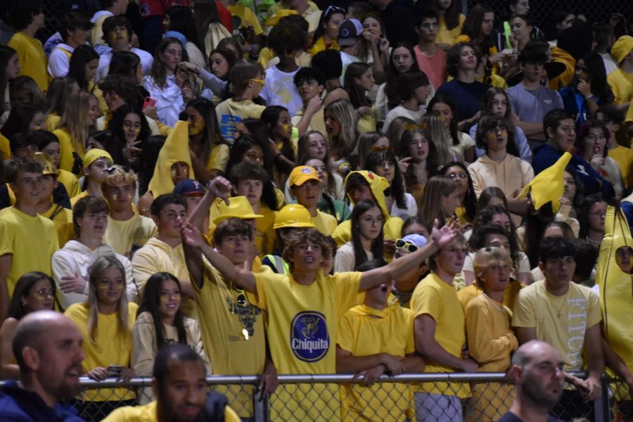 Yellow Out: Student section wears yellow insSupport of ALSF during football game, September 16, 2022. 