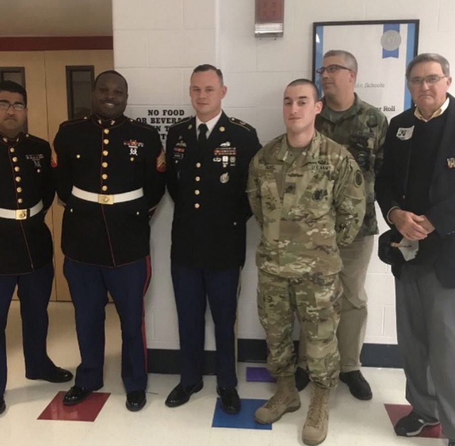 Sharing Stories: Veterans visit Foran to educate students about what it means to serve, November 9, 2017.