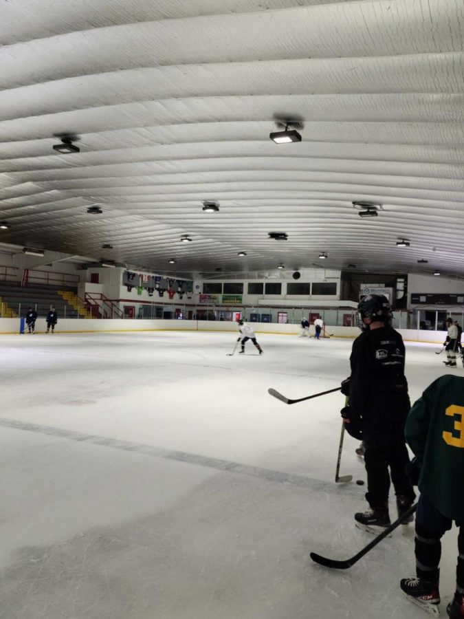 Getting Prepared: Senior captain Chris Adkins takes the ice for their first captains practice, November 15, 2022. 