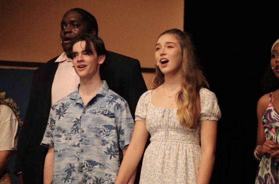 Show Time: Oliva Salai and Connor Rizzo on stage performing Mamma Mia, April 9, 2022. 