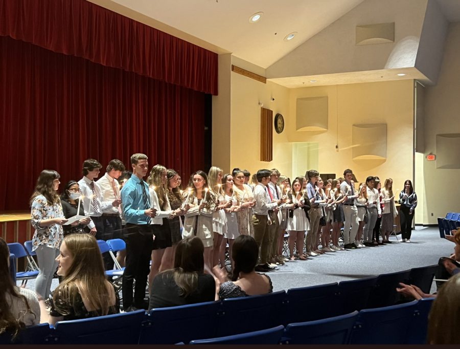 2022+NHS+Induction+Ceremony%3A+Members+getting+sworn+into+NHS+in+the+Joseph+A.+Foran+auditorium%2C+April+26%2C+2022.+