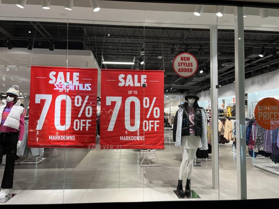 Sales Signs: Large retailers display deals during the holiday season, December 15, 2022.