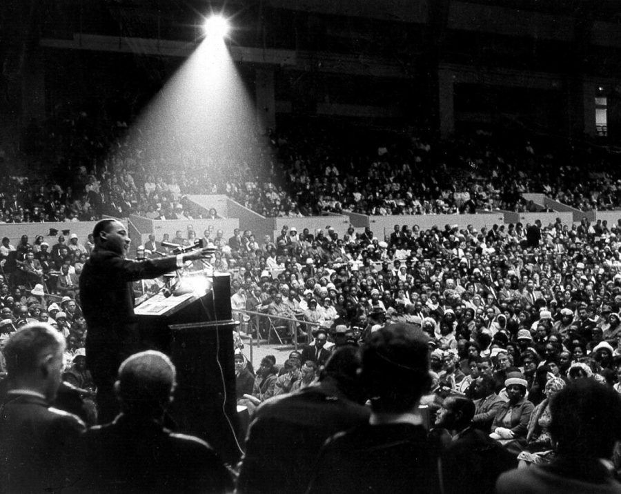 Fighting For Equality: King Jr. addresses a large crowd in San Francisco, California, June 30, 1964. Photo Courtesy: Creative Commons.