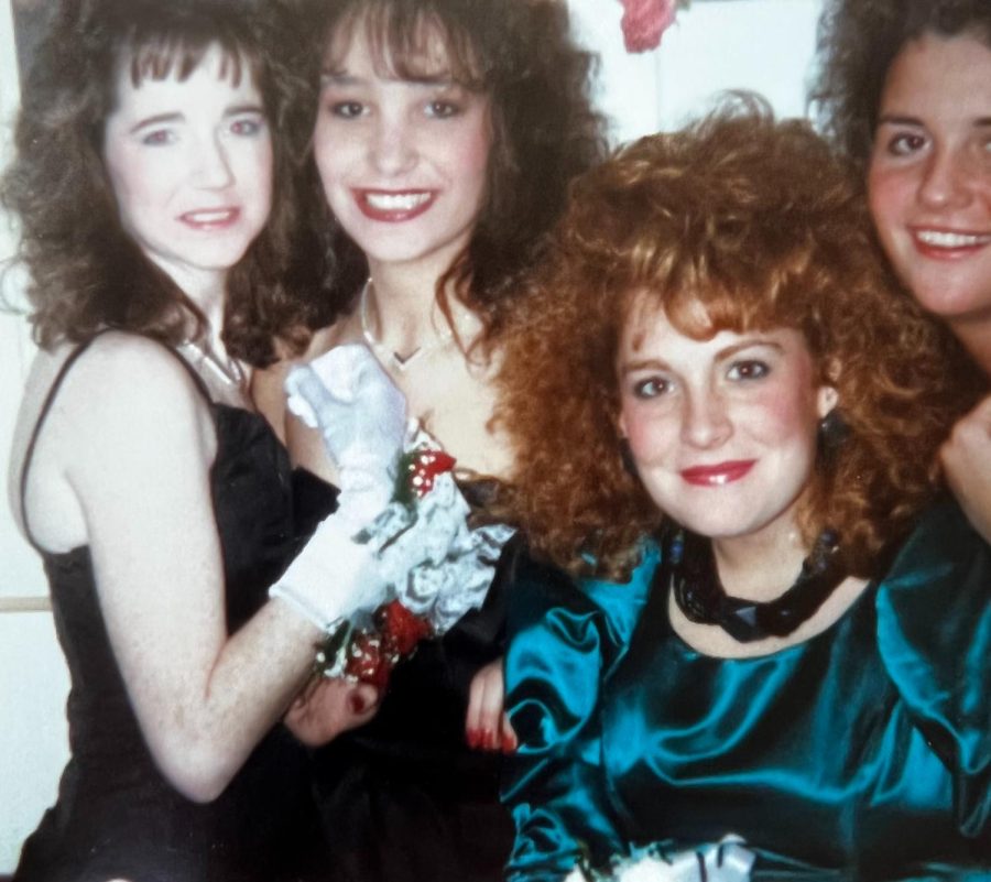 Need More Hairspray: Sharon Palisi and her friends at their Senior Cotillion, 1989.