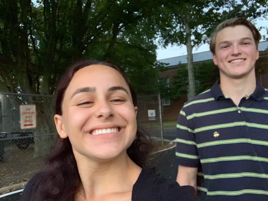 Board of Education Liaisons: Board of Education Liaisons Venice Montanaro and Connor Nieman pose for a selfie., September 12, 2022.