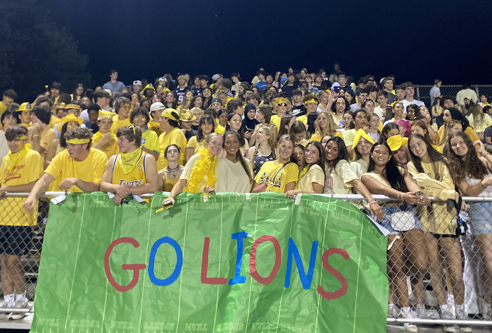 Yelling in Yellow: The student section wearing yellow/gold to support Alex’s Lemonade Stand, September 8, 2023.