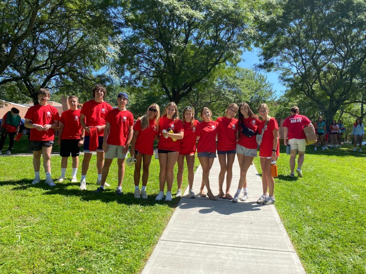 Natural Helpers: Natural Helpers pose at Freshman Orientation, August 23, 2023.