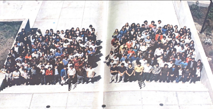 A Half-Century of History:  Foran’s class of 1975 from the first Foran yearbook, two years after its opening, 1975.