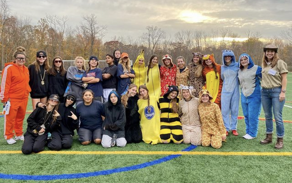 Dressed up for Halloween: The girls soccer team dressed up in Halloween costumes, October 31, 2022.