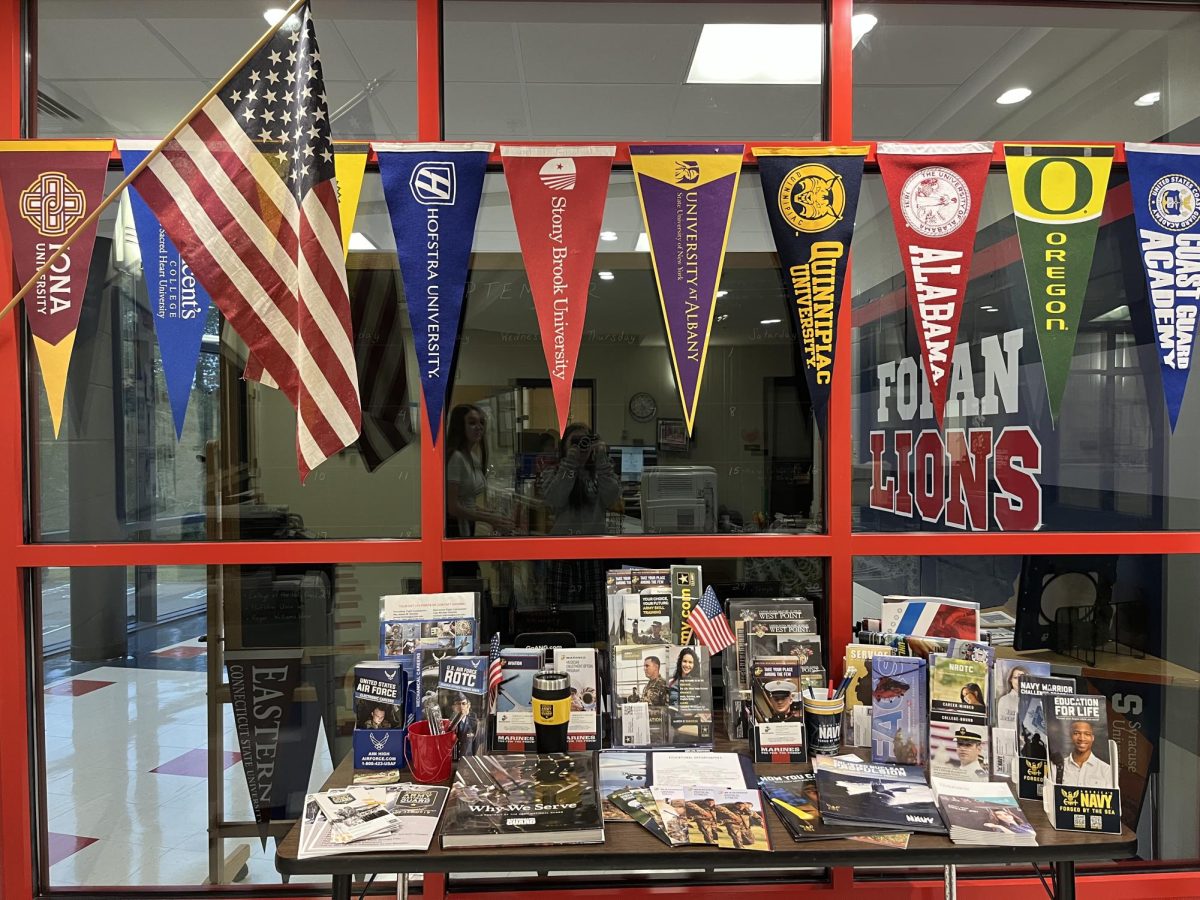 Goals in Guidance: Guidance office with many college banners and forms. October 17, 2023. 