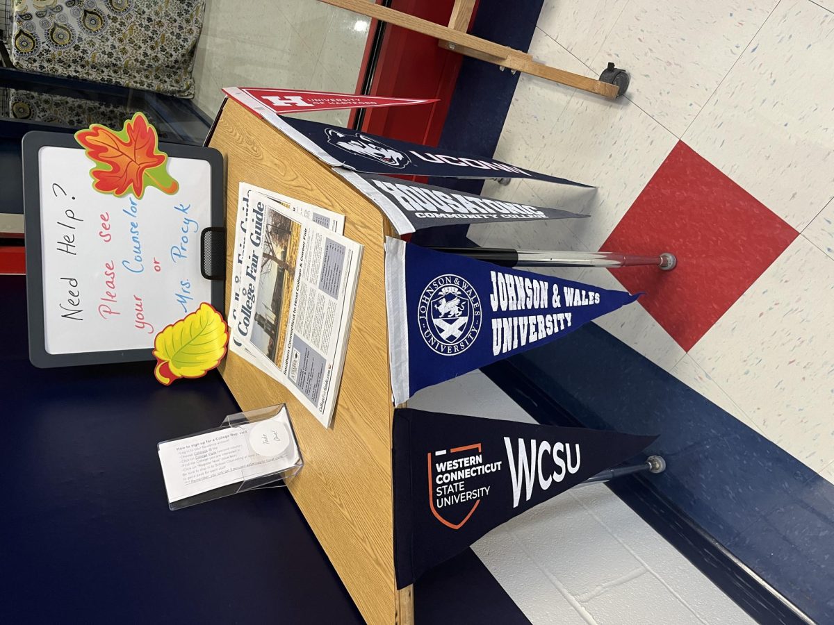  Need Help?: College Fair Guides are posted outside the counseling office for seniors to browse through and help themselves learn through their process. November 9, 2023.
