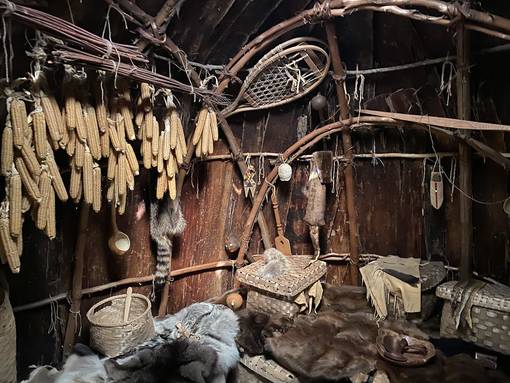 In a Wigwam: Exhibit in the Mashantucket Pequot Museum and Research Center. 