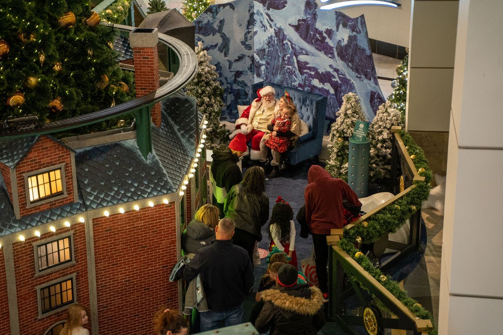 Photos with Santa: Santa’s Polar Express at the Milford CT Post Mall, November 2022. 