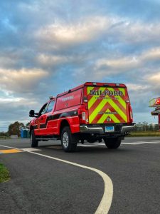 Answering the Call: Milford Fire Department Car 4 on Scene of a Person Trapped. September 27, 2020. 