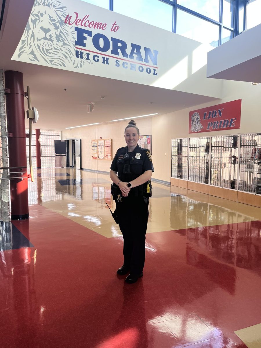 Officer Kish: Officer Kish in the lobby, September 24, 2024. Photo courtesy: Emma Swaller.