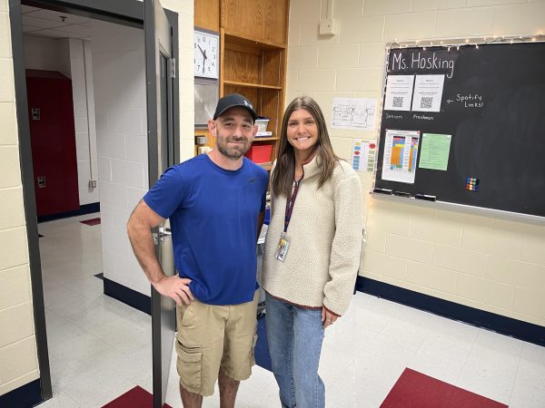 Ready To Go: New teachers Mr. John Liscio and Ms. Megan Hosking pose together for a picture, September 25, 2024. Photo By: John Liscio 