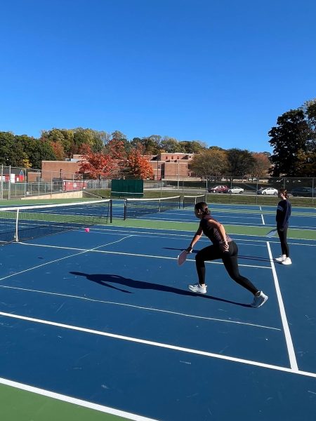 Back In Action: Members hit around a ball on Foran’s courts, October 21, 2024, Photo by Jasmine Phung