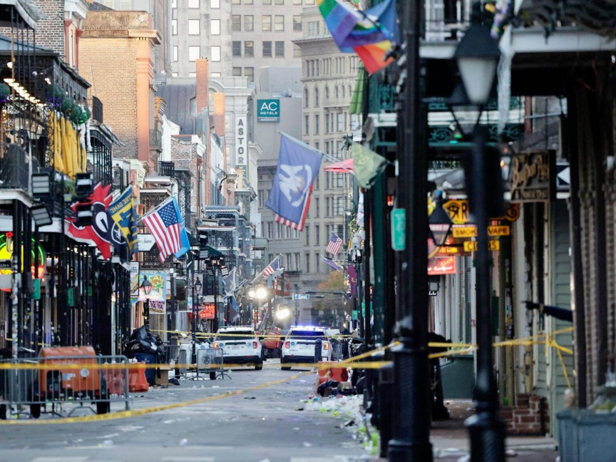 New Orleans Bourbon Street: Closed off view of Bourbon Street, January 6th, 2025. Photo courtesy: Chris Granger