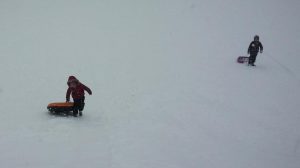 Storms of Our Childhood: Children sledding during a snow day in December 2013 Photo courtesy: Ava Cleary 