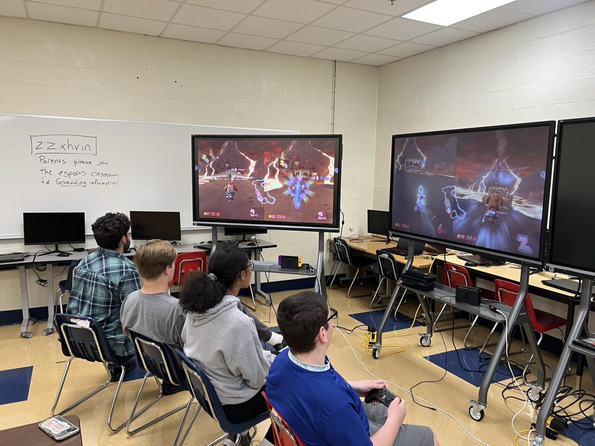 Racing Towards the Finish: Foran Mario Kart team competes on PlayVS in the CIAC league during the fall season, October, 2024. Photo Courtesy: Jeff Cibulas