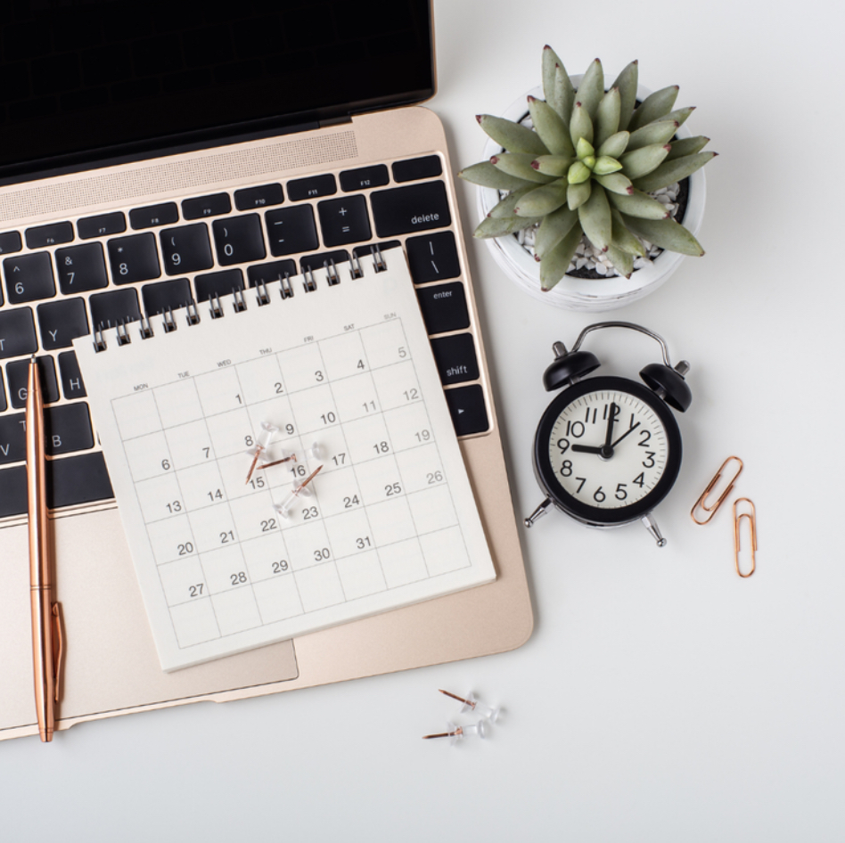 Organized Calendar and Desk: An example of organization, February 20, 2023 Photo courtesy: Elizabeth Swistock 