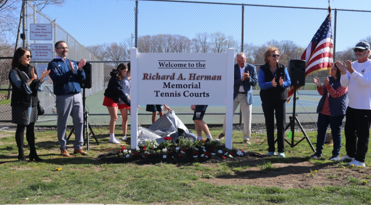 Official dedication of tennis courts to Richard A. Herman Photo Courtesy: Milford Public Schools