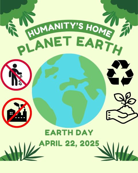Earth Day Poster: An advertisement for Earth Day and themes related to the event, April 16, 2025. Photo made in Canva. Photo courtesy: Rodney Thomas