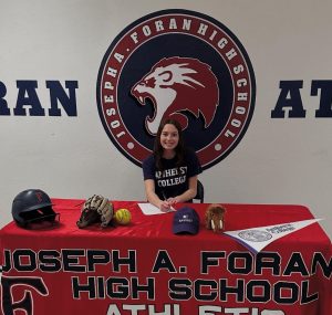 Next Stop: Amherst College: Senior Julia O'Connell makes it official and commits to playing softball at Amherst College. March 19, 2025. Photo courtesy: Jeff Raucci