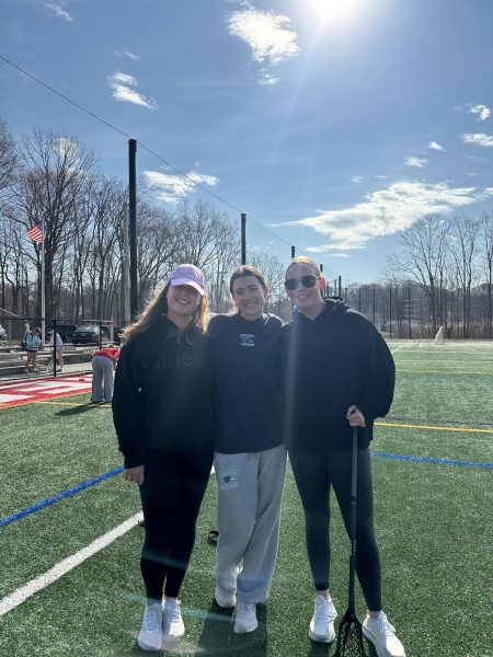 Foran Girls Lacrosse Assistant Coaches: Sam O’Neil, Colleen Goodwin, Bridget Collins. March 29, 2025. Photo Courtesy: Alex Capozzi.