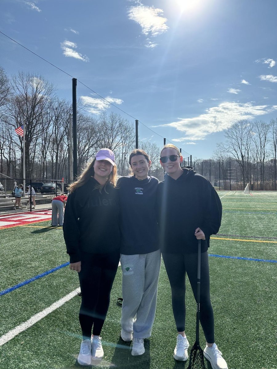 Foran Girls Lacrosse Assistant Coaches: Sam O’Neil, Colleen Goodwin, Bridget Collins. March 29, 2025. Photo Courtesy: Alex Capozzi.