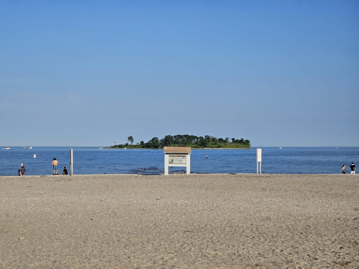 Island In Sight: A view of Charles Island from Silver Sands Beach. June 4, 2025. Photo courtesy: Rodney Thomas.