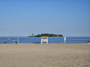 Island In Sight: A view of Charles Island from Silver Sands Beach. June 4, 2025. Photo courtesy: Rodney Thomas.